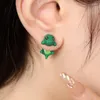 Boucles d'oreilles Style coréen dinosaure mignon pour femmes, Crocodile en métal, Mini bijoux animaux