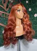 13x4 рыжие объемные волосы человеческие волосы кружевной фронтальный парик черный/красный/синий HD прозрачные кружевные фронтальные парики синтетические кружевные парики для женщин