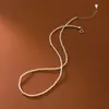 ペンダントネックレスMetiseko Super Mini Natural Freshwater Pearl Choker Necklace 925 Sterling Silver Chain 2M Elegant for Women 231010