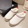 Kıvırcık Tasman Ucuz Kestane Kürk Slaytları Sherpa Fleece Fluffy Tazz Örgü Scuffs Kadınlar Ultra Mini Platform Önyükleme Slip-On Ayakkabıları Konfor Avustralya397