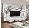 Wallpapers moderno personalizado 3d papel de parede minimalista linhas abstratas flutuante bola redonda fundo parede tv mural papel
