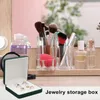 Jewelry Pouches Faux Leather Box Stylish Storage With Velvet Lining Capacity Organizer For Rings Earrings More