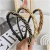 Hair Accessories High-End Braided Pearl Chain Winding Headband Fashion Hair Accessories Women Thin Side Hairband Boutique Cute Hoop He Dh6Pv