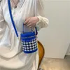 Lady Evening Bags Ins Nischendesign Zylindertasche für Damen New Thousand Bird Grid Bucket Handtasche Vielseitige Single Shoulder Crossbody 230828