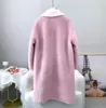 Womens Fur Faux Lady Wool Causal Long Coats Female Girl Sheep Shearling Warm Jacket Contrast Color Overcoat JT3179 231010