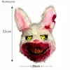 Costume Accessories Bloody Plush Bunny Mask Halloween Ghost Festival Mask Realistic Bloody Rabbit Headgear Itaewon Class Prop Halloween Horror MaskL231010L2310