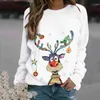 Sweats à capuche pour femmes Sweatshirts Pull de Noël pour femme Top 2023 Hiver Nouveau Père Noël Graphique Imprimé Pull Loisirs Mode Haut Col En O Dessin Animé SweatshirtL231011