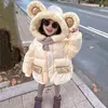Płaszcz Outdoor Kurtka dla dzieci zima z kapturem ciepłe swobodne dziewczynki grube płaszcze dla dzieci obroża ubrania parka 231010