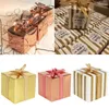 Christmas Decorations 10/20pcs Square Kraft Paper Candy Box With Lace Bow Wedding Birthday Party Gift Boxes Mini Single Cake Packaging