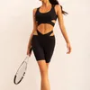 Actieve sets Gymset Dames Workout Yogakleding Tweedelige sportkleding Fitnesstrainingspak Sexy sportbeha en shorts Activewear