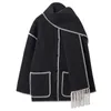 Женские куртки, женская куртка больших размеров, осенне-зимняя черная стильная накидка, маленькое ароматное ветровое женское пальто средней длины, Весте
