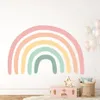Наклейки на стену в стиле бохо, большая радуга, бежевый, розовый, акварельный стикер, виниловые съемные наклейки «сделай сам», детская комната для девочек, игровая комната, домашний декор 231010