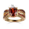 Solitaire Ring Vintage Female Red Crystal Stone Ring Charm Gold Color Wedding Rings for Women Luxury Big Oval Zircon Engagement Ring 231010