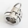 Male Chastity Scrotal Bondage Ring Locking Device Stainless Steel Penis ring Ball Stretcher Cock Ring Testis Sex Toys For Men