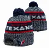 Houston Bonnets Bobble Chapeaux Casquettes de baseball 2023-24 Créateur de mode Chapeau de seau Chunky Knit Faux Pom Beanie Noël Sport Bonnet en tricot a