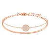 Bracelet Swarovskis Bijoux de créateur Qualité originale Haute édition Bracelet de raquette double couche 2 en 1 pour femme avec bracelet en cristal d'hirondelle pour femme