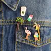 6PCS SET Banana Lolly Flamingo Palm Tree Cup Pins Broches Badges Épinglette en émail dur Chapeau Sac Jeans Pins Sac à dos Accessoires1258h