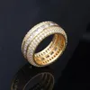 Hommes bagues de fiançailles hommes glacés bague or argent amour bague diamant bague de luxe Designer bijoux anneaux homme mode acces301k