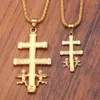 Pendant Necklaces Catholic Angel Cross Necklace For Women Hip Hop Jewelry Caravaca Crucifix Christian Men Gift