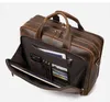 Briefcases Luufan Genuine Leather Briefcase For Man Crazy Horse 17 inch Laptop Business Handbag Cowhide Male Tote Big Shouler Bags 231010