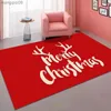 Décorations de Noël Tapis de Noël entièrement couvert en velours cristal rouge pour salon, chambre à coucher, chevet, résistant aux taches