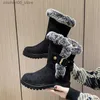 Laarzen Enkellaarsjes Dames 2023 Chelsea Laarzen Bont Winter Schoenen Luxe Designer Suede Warme Korte Pluche Snowboots Platte Schoenen Goth Botas Q231012