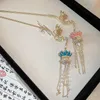 Nieuwe Chinese Phoenix Lotus Pearl Chain Kwastje Druipende Olie Haarspeld Haarspeld met Nationale Stijl en Elegante Haarspeld