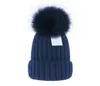 Cheap Whole beanie New Winter caps Knitted Hats Women bonnet Thicken Beanies with Real Raccoon Fur Pompoms Warm Girl Caps pomp75024795237