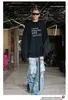 Männer VETEMENTS Buchstabendruck mit Kapuze VTM Washed Old Trash Can Loose Sweater Pullover Loose Sweater mit Kapuze für Herren