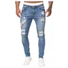 Jeans masculinos moda rua estilo rasgado jeans skinny homens clássico lavagem sólida calças jeans homens casuais slim fit lápis calças jeans y2k 231011