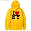 Męskie bluzy bluzy I Love New York I Heart Ny Adult Hoodie Dripstring Hooded Bluza T231011