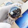 Montres-bracelets de luxe Mens automatique mécanique montre noir bleu céramique lunette en acier inoxydable lumineux rose or blanc