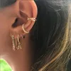 Rainbow Fashion Women hoop Earring Latest New Design Safety Pin Shape Ear Wire Gold Plated Trendy Gorgeous Women Jewelry252p