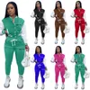 Retail Women Sports Tracksuits 2023 Fall And Winter Long Sleeve Pants Set Letter Printed Splicing Two Piece Set Baseball Jogging Suits