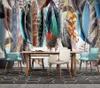 Wallpapers Custom Mural Wallpaper 3D Modern Minimalistic Hand-painted Colorful Feather Background Wall Painting