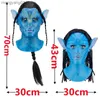 Theme Costume Avatar Neytiri Jake Sully Cosplay Mask Topeng Lateks Penutup Kepala Halloween Party Cosplay Come Props Latex Mask for Adult T231011