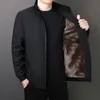 Mens Jackets BROWON Brand Winter Jacket Men Autumn Solid Color Plush and Thick Coats Plus Size 8xl Stand Collar Warm Clothing 231010