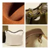 イブニングバッグマブラ格子縞のスエードウーマンバケツバッグ2PCSセットエレガントな女性肩の財布大容量ビンテージレディースクロスボディホーボー
