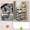 Supports de stockage Étagères à chaussures modernes armoires à chaussures étagères en métal maison stockage vertical meubles d'entrée fer Art étagère de rangement fleur plante support 231007