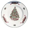 Juldekorationer brittiska år träd keramiska matplattor exklusiva bordsartiklar Set Creative European Hushåll Söt presentskål 231011