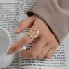 Pierścionki klastra minimalistyczne geometryczne stali nierdzewne dla kobiet Wysokiej jakości metaliczny złoty kolor otwierający pierścień otwierający wlać femme imprezowy prezent