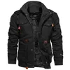 Herenjassen 2023 Nieuwe Lente Militaire Jas Mannen Casual Dikke Thermische Jas Leger Piloot Cargo Uitloper Fleece Met Capuchon 4XL Kleding 231011