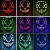 LED Glow Black V-shaped Mask Cold Light Halloween Mask Ghost Step Dance Glow Fun Election Year Festival Role Playing Clothing Supplies Party Mask 1011