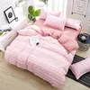 Bedding sets Flower Comforter Set Simple Pink Bed Linens Linings Queen Duvet Cover Sheet And Pillowcase King Size For Girls 231010