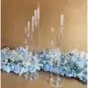 Obiekty dekoracyjne figurki 2PCS 5PCS 10pcs Dekoracja ślubna Centralna Cantelabra Clear Candle Holder Acryl Candlesticks na wesela impreza wydarzenia 231010