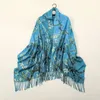 Bufandas – châle chaud d'hiver, joli foulard en cachemire à fleurs Vintage pour femme, couverture Pashmina, étoles Poncho de voyage