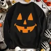 Bluza bluzy damskie jesień bluza na Halloween Jack-o'-letntern Wzór z kapturem ciepłe długie rękawy o-deterk pullover żeńska swobodna