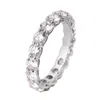 Trauringe MANGOPIELuxury One Row Austrian Cubic Zirconia Eternity Fashion Gold Color Band