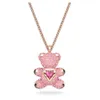 5506 Ожерелья с подвесками Дизайнерская роскошная модная женская мода в форме сердца Умное ожерелье с медведем и танцем Swarovski Elemental Crystal Colour Chain