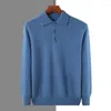 남자 스웨이터 rongyi mink cashmere 니트 스웨터 2023 가을/겨울 의류 점퍼 Jean Polo Collar Pullover Solid Top